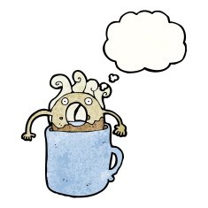 cartoon donut in coffee cup N3