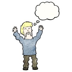 cartoon terrified man N295