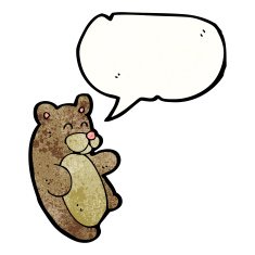 cartoon bear with speech bubble N40