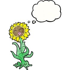 cartoon flower with face N34