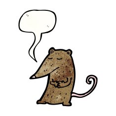 cartoon rat with speech bubble N10