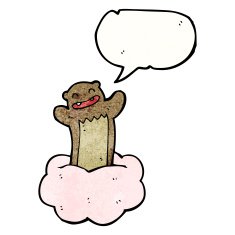 cartoon little bear on cloud N8