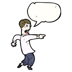 cartoon pointing man N121