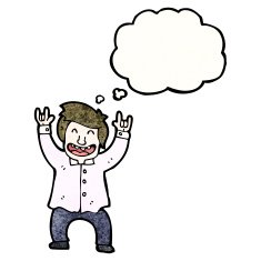 cartoon businessman rocking out N2