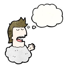 cartoon man's head in cloud N7