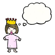 cartoon princess with thought bubble N43