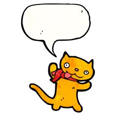 cartoon cat with speech bubble N103