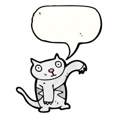 cartoon cat with speech bubble N104