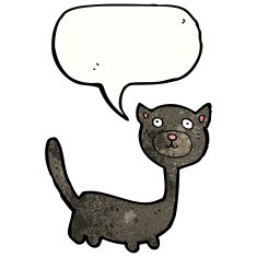 cartoon cat with speech bubble N107