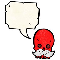 cartoon skull with mustache N24