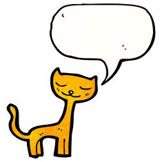 cartoon cat with speech bubble N108