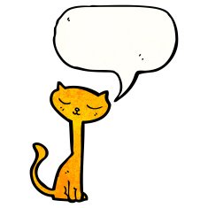 cartoon cat with speech bubble N109