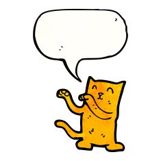 cartoon cat with speech bubble N110