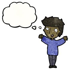 cartoon boy with thought bubble N24