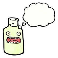 cartoon white wine bottle N2