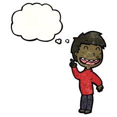 cartoon boy with idea N92