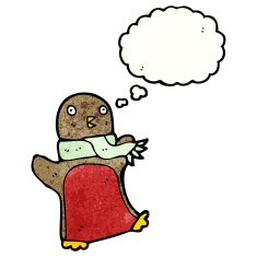 cartoon christmas robin N57