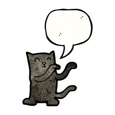 cute black cat cartoon N14