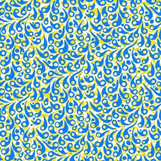 Vector pattern with abstract shapes in bright blue