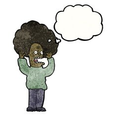cartoon terrified man N299