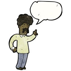 cartoon mustache man with idea N5