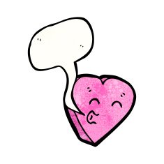 cartoon love heart with speech bubble N2