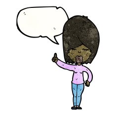 cartoon woman with speech bubble N61