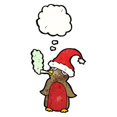funny christmas robin cartoon N14