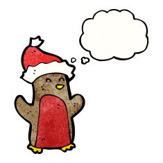 funny christmas robin cartoon N16