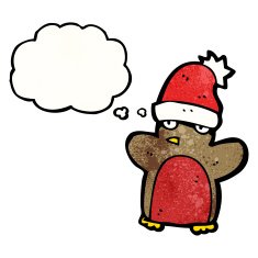 funny christmas robin cartoon N17