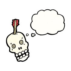 arrow in skull cartoon N2