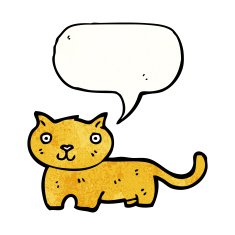 cartoon cat with speech bubble N112