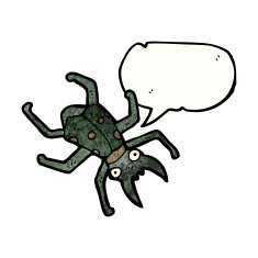 cartoon bug with speech bubble N44