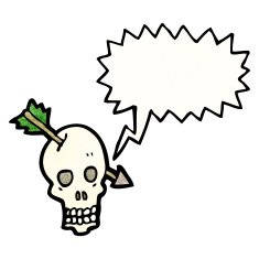 cartoon skull and arrow N2