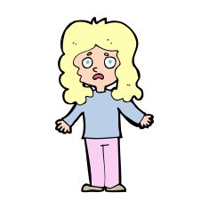 cartoon worried woman N87