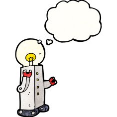cartoon futuristic robot N13