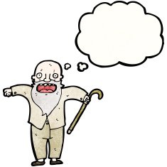 cartoon shocked old man N36