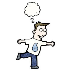 cartoon man in number six shirt N4