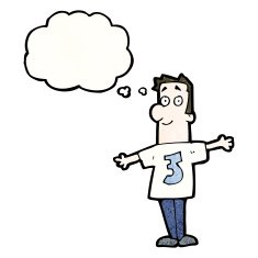 cartoon man in number three shirt N5