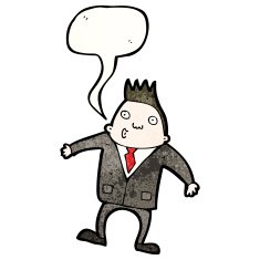 cartoon whistling man in suit N2
