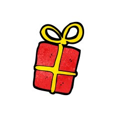 cartoon christmas present N67