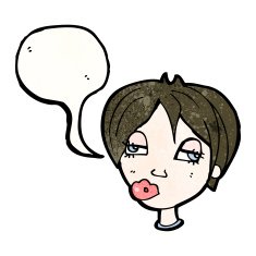 cartoon confused woman's face N3