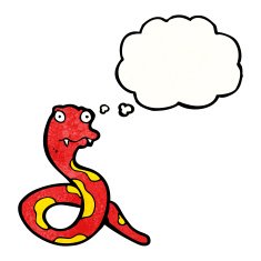 cartoon snake with thought bubble N104