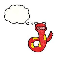 cartoon snake with thought bubble N106