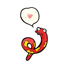 cartoon snake with speech bubble N101