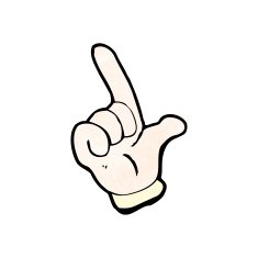 cartoon pointing hand symbol N10