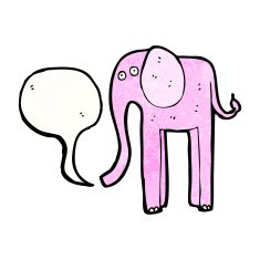 cartoon elephant with speech bubble N10