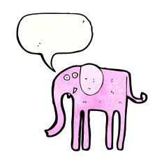 cartoon elephant with speech bubble N11