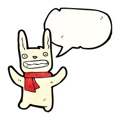 cartoon rabbit with speech bubble N127