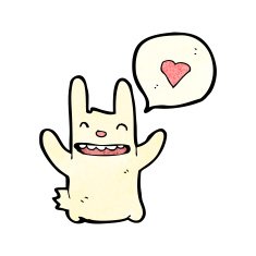 cartoon rabbit with love heart N6